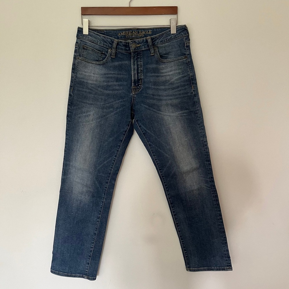 American Eagle Outfitters Mens Original Straight 32x30 Jeans Medium Wash Blue